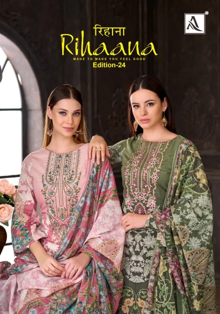 Rihaana Vol 24 By Alok Suit Cambric Cotton Dress Material